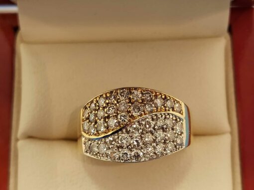 2 Colour Diamond Pave Ring