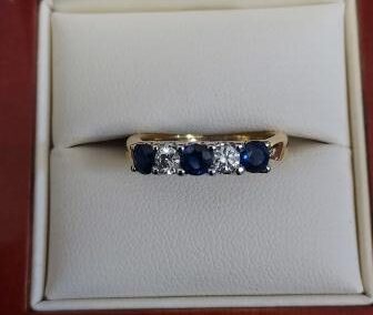 Sapphire & Diamond 5 Stone